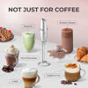 Picture of Zulay Powerful Milk Frother (4 Duracell Batteries Included) - Handheld Milk Frother Wand Drink Mixer for Coffee - Powerful Milk Foamer for Cappuccino, Frappe, Matcha & Coffee Creamer - Silver