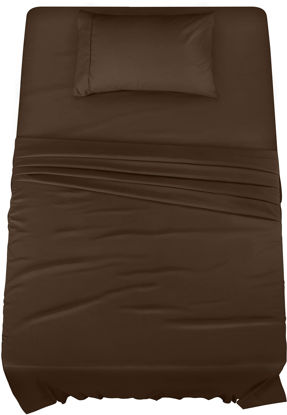 Picture of Utopia Bedding Twin Bed Sheets Set - 3 Piece Bedding - Brushed Microfiber - Shrinkage and Fade Resistant - Easy Care (Twin, Brown)