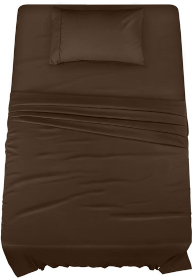 Picture of Utopia Bedding Twin Bed Sheets Set - 3 Piece Bedding - Brushed Microfiber - Shrinkage and Fade Resistant - Easy Care (Twin, Brown)