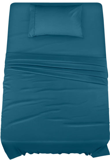 Picture of Utopia Bedding Twin Bed Sheets Set - 3 Piece Bedding - Brushed Microfiber - Shrinkage and Fade Resistant - Easy Care (Twin, Denim Blue)