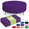 Picture of Pureegg Plastic Table Cloth Disposable - 10 Pack, Disposable Table Cloths for Parties, Weddings, Decorative Round Tablecloths, 84'' Purple Plastic Tablecloth, Leakproof & Sturdy, Purple
