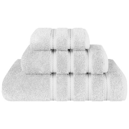Picture of American Soft Linen Premium 3 Piece Towel Set, 1 Bath Towel 1 Hand Towel 1 Washcloth, 100% Cotton Turkish Towels for Bathroom, Silver Grey Towel Set