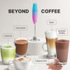 Picture of Zulay Kitchen Tornado Whisk Milk Frother Handheld - Coffee Frother Wand With Stand - Triple Whisk Hand Held Mixer - Electric Stirrer Frothing Wand for Latte, Matcha, Protein Powder - Teal Pink Fade