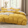 Picture of Bedsure Mustard Yellow Twin Duvet Cover Set - Soft Prewashed Duvet Cover Twin Size, 2 Pieces, 1 Duvet Cover 68x90 Inches with Zipper Closure and 1 Pillow Sham, Comforter Not Included