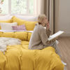 Picture of Bedsure Mustard Yellow Twin Duvet Cover Set - Soft Prewashed Duvet Cover Twin Size, 2 Pieces, 1 Duvet Cover 68x90 Inches with Zipper Closure and 1 Pillow Sham, Comforter Not Included
