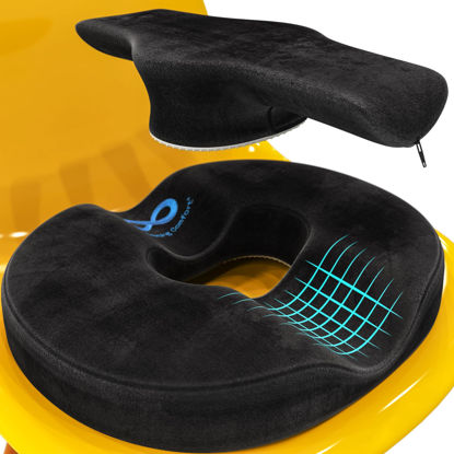 Picture of Everlasting Comfort Donut Pillow for Hemorrhoids, Tailbone Pain Relief Cushion - 2-in-1 Hemorrhoid Pillow & Seat Cushion - Memory Foam Donut Pillow for Tailbone Pain - Butt Pillow & Butt Cushion