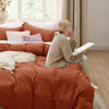 Picture of Bedsure Twin/Twin XL Duvet Cover Dorm Bedding - Soft Prewashed Terracotta Duvet Cover Twin, 2 Pieces, Includes 1 Duvet Cover (68"x90") with Zipper Closure & 1 Pillow Sham, Comforter NOT Included