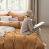 Picture of Bedsure Honey Ginger Twin Duvet Cover Set - Soft Prewashed Duvet Cover Twin Size, 2 Pieces, 1 Duvet Cover 68x90 Inches with Zipper Closure and 1 Pillow Sham, Comforter Not Included