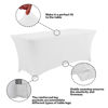 Picture of IVAPUPU 2 Pack 4FT Table Cloth for Rectangular Fitted Events Stretch White Table Covers Washable Table Cover Spandex Spring Tablecloth Table Protector for Party, Wedding, Cocktail, Banquet, Festival