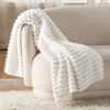 Picture of Bedsure White Throw Blanket for Couch - GentleSoft Cozy Soft Blankets for Women, Cute Small Fleece Throws for Girls, Off White, 50x70 Inches