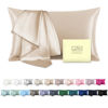 Picture of Mulberry Silk Pillowcase for Hair and Skin Pillow Case with Hidden Zipper Soft Breathable Smooth Cooling Silk Pillow Covers for Sleeping (Champagne, King（20"X 36"）)