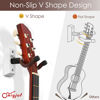 Picture of SNIGJAT Guitar Wall Mount, 4 Pack Guitar Wall Hanger, Guitar Hanger Wall Hook Holder Stand, Hardwood Guitar Wall Mount Hanger for Acoustic Guitar, Bass, Banjo, Mandolin