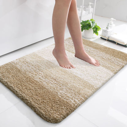 Picture of OLANLY Bathroom Rugs Mat 36x24, Extra Soft Absorbent Microfiber Bath Rugs, Rubber Backing, Quick Dry, Machine Washable Bath Mats for Bathroom Floor, Tub, Shower and Home Decor Accessories, Tan
