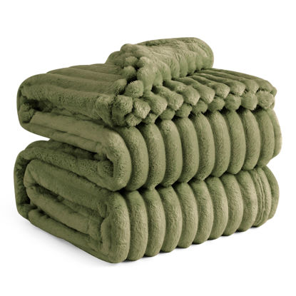 Picture of Bedsure Cypress Fleece King Blanket for Couch - GentleSoft Cozy Soft Blankets for Women, Cute Small Throws for Girls, 108x90 Inches