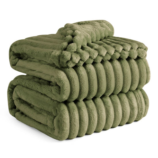 Picture of Bedsure Cypress Fleece King Blanket for Couch - GentleSoft Cozy Soft Blankets for Women, Cute Small Throws for Girls, 108x90 Inches