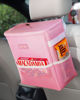 Picture of HOTOR 3 Gallons Car Trash Can, Ultra Large Capacity Organizer and Storage with Adjustable Straps & Magnetic Snaps, Waterproof Car Accessory for Interior Car Stuff Storage, Pink