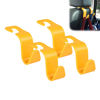 Picture of Amooca Car Seat Headrest Hook 4 Pack Hanger Universal Vehicle Car Storage Organizer for Handbag Purse Coat S Type Yellow