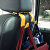 Picture of Amooca Car Seat Headrest Hook 4 Pack Hanger Universal Vehicle Car Storage Organizer for Handbag Purse Coat S Type Yellow