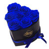 Picture of GLAMOUR BOUTIQUE 7-Piece Flowers Forever Heart Shape Box - Preserved Roses, Immortal Roses That Last A Year - Rose Eternal Preserved Flowers for Delivery Mothers Day & Valentines Day - Blue