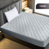 Picture of Utopia Bedding Quilted Fitted Mattress Pad (Twin), Elastic Fitted Mattress Protector, Mattress Cover Stretches up to 16 Inches Deep, Machine Washable Mattress Topper (Light Grey)