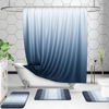 Picture of OLANLY Luxury Toilet Rugs U-Shaped 24x20, Extra Soft and Absorbent Microfiber Bathroom Rugs, Non-Slip Plush Shaggy Bath Mat, Machine Wash Dry, Contour Bathroom Mats for Toilet Base, Navy Blue