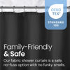 Picture of LiBa Black Shower Curtain, Heavy Duty Fabric Shower Curtain, Soft Cloth Shower Curtain, Hotel Quality with Magnets Shower Curtains for Bathroom, 72 x 72 Inches(Black)