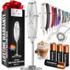 Picture of Zulay Powerful Milk Frother (4 Duracell Batteries Included) - Handheld Milk Frother Wand Drink Mixer for Coffee - Powerful Milk Foamer for Cappuccino, Frappe, Matcha & Coffee Creamer - Marble