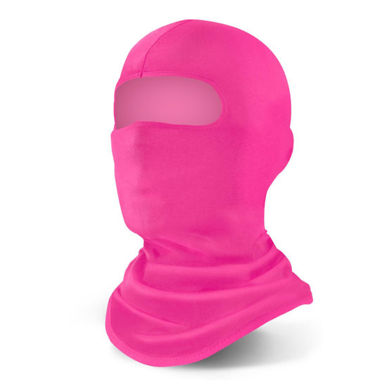Picture of YESLIFE Pink Ski Mask, Balaclava Face Mask for Men and Women, Skiing, Snowboarding, Motorcycle, UV Protection & Wind Protection, Hat