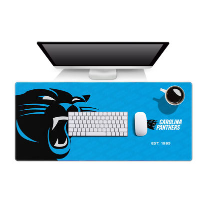 Picture of YouTheFan unisex adult Carolina Panthers Logo Series Desk Pad, Team Colors, One Size US