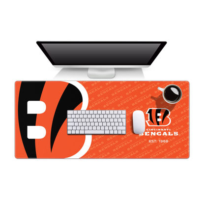 Picture of YouTheFan unisex adult Cincinnati Bengals Logo Series Desk Pad, Team Colors, One Size US