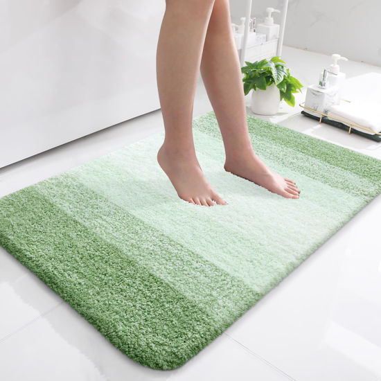 Picture of OLANLY Bathroom Rugs Mat 36x24, Extra Soft Absorbent Microfiber Bath Rugs, Rubber Backing, Quick Dry, Machine Washable Bath Mats for Bathroom Floor, Tub, Shower and Home Decor Accessories, Sage Green