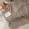Picture of Bedsure Mocha Meringue Fleece Blanket for Couch - GentleSoft Cozy Soft Blankets for Women, Cute Small Throws for Girls, 90x90 Inches
