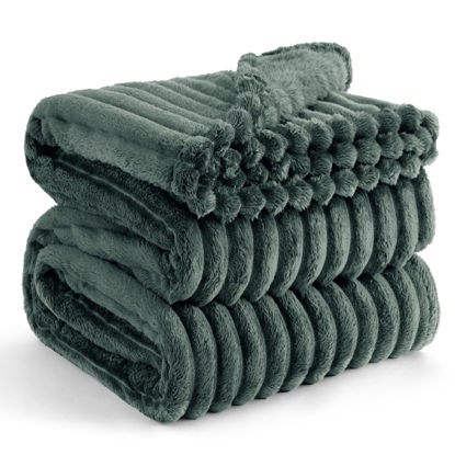 Picture of Bedsure Mallard Green Fleece Blanket for Couch - GentleSoft Cozy Soft Blankets for Women, Cute Small Throws for Girls, 108x90 Inches