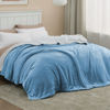 Picture of Bedsure Sherpa Fleece Blankets Queen Size for Bed - Thick and Warm Blanket for Winter, Soft Fuzzy Plush Queen Blanket for All Seasons, Washed Blue, 90x90 Inches