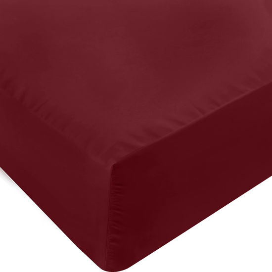 Picture of Utopia Bedding Full Fitted Sheet - Bottom Sheet - Deep Pocket - Soft Microfiber - Shrinkage and Fade Resistant - Easy Care -1 Fitted Sheet Only (Red Burgundy)