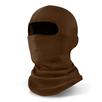 Picture of YESLIFE Brown Ski Mask, Face Mask for Men and Women, Skiing, Snowboarding, Motorcycle, UV Protection & Wind Protection, Hat