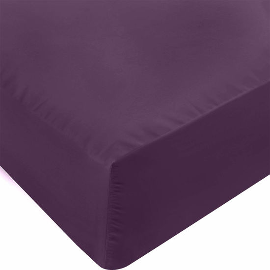 Picture of Utopia Bedding King Fitted Sheet - Bottom Sheet - Deep Pocket - Soft Microfiber - Shrinkage and Fade Resistant - Easy Care -1 Fitted Sheet Only (Purple)