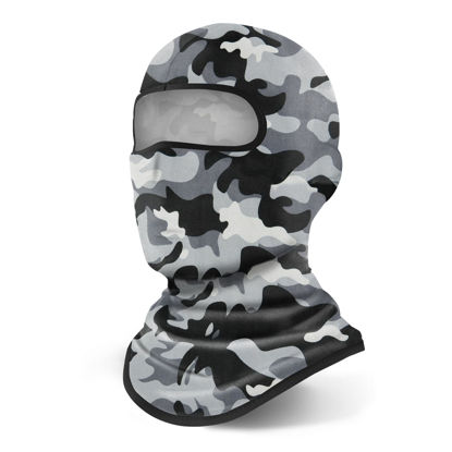 Picture of YESLIFE Grey Ski Mask, Balaclava Face Mask for Men and Women, Skiing, Snowboarding, Motorcycle, UV Protection & Wind Protection, Hat