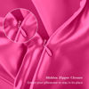 Picture of Silk Pillow Cases 2 Pack, Mulberry Silk Pillowcases Standard Set of 2, Smooth, Anti Acne, Beauty Sleep, Both Sides Natural Silk Satin Pillow Cases for Women 2 Pack with Zipper for Gift, Hot Pink