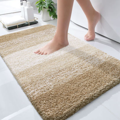 Picture of OLANLY Bathroom Rugs Mat 30x20, Extra Soft Absorbent Microfiber Bath Rugs, Rubber Backing, Quick Dry, Machine Washable Bath Mats for Bathroom Floor, Tub, Shower and Home Decor Accessories, Tan