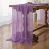 Picture of Keketo 6pcs Lilac Gauze Rustic Cheesecloth Table Runner 120 Inch 10 FT for Wedding Baby Shower Bridal Shower Birthday Engagement Garden Outdoor Party Long Sheer Boho Decorations