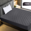 Picture of Utopia Bedding Quilted Fitted Mattress Pad (Twin), Elastic Fitted Mattress Protector, Mattress Cover Stretches up to 16 Inches Deep, Machine Washable Mattress Topper (Grey)
