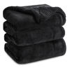 Picture of Bedsure Sherpa Fleece Blankets Queen Size for Bed - Thick and Warm Blanket for Winter, Soft Fuzzy Plush Queen Blanket for All Seasons, Black, 90x90 Inches