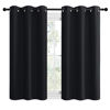 Picture of NICETOWN Halloween Blackout Draperies Window Curtain Panels, Autumn/Winter Thermal Insulated Solid Grommet Blackout Curtains/Drapes for Cafe (Set of 2, 42 inches by 50 inches, Black)