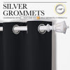 Picture of NICETOWN Halloween Blackout Draperies Window Curtain Panels, Autumn/Winter Thermal Insulated Solid Grommet Blackout Curtains/Drapes for Cafe (Set of 2, 42 inches by 50 inches, Black)