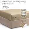 Picture of Twin XL Size Fitted Bed Sheet - Hotel Luxury Single Fitted Sheet Only - Fits Mattress Up to 16" - Extra Soft, Wrinkle Free, Breathable Sheet for Women, Men, Kids & Teens - Cream Single Fitted Sheet