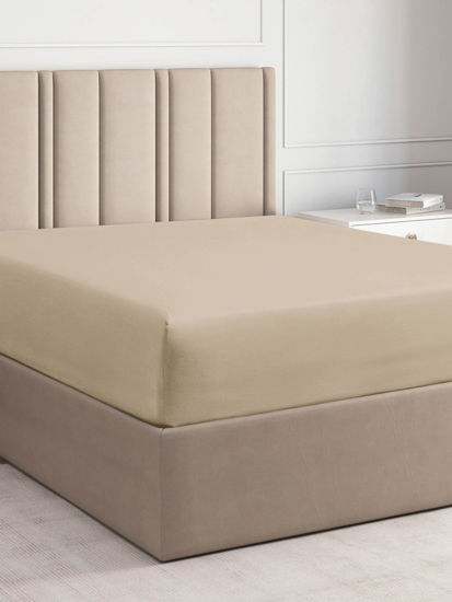 Picture of Twin Size Fitted Bed Sheet - Hotel Luxury Single Fitted Sheet Only - Fits Mattress Up to 16" - Extra Soft, Wrinkle Free, Breathable Sheet for Women, Men, Kids & Teens - Cream Single Fitted Sheet