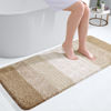 Picture of OLANLY Bathroom Rug Mat 47x20, Extra Soft and Absorbent Microfiber Bath Rugs, Non-Slip Plush Shaggy Bath Carpet, Machine Wash Dry, Bath Mats for Bathroom Floor, Tub and Shower, Tan