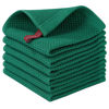 Picture of Homaxy 100% Cotton Waffle Weave Kitchen Dish Cloths, Ultra Soft Absorbent Quick Drying Dish Towels, 12 x 12 Inches, 6-Pack, Dark Green