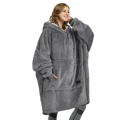 Picture of Catalonia Oversized Wearable Blanket Hoodie Sweatshirt, Comfortable Sherpa Lounging Pullover for Adults Men Women Teenagers Wife Girlfriend Gift